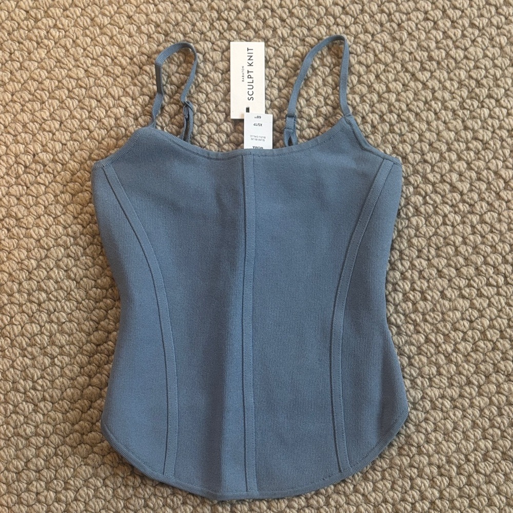 Babaton Slate Blue Corset Tank Top